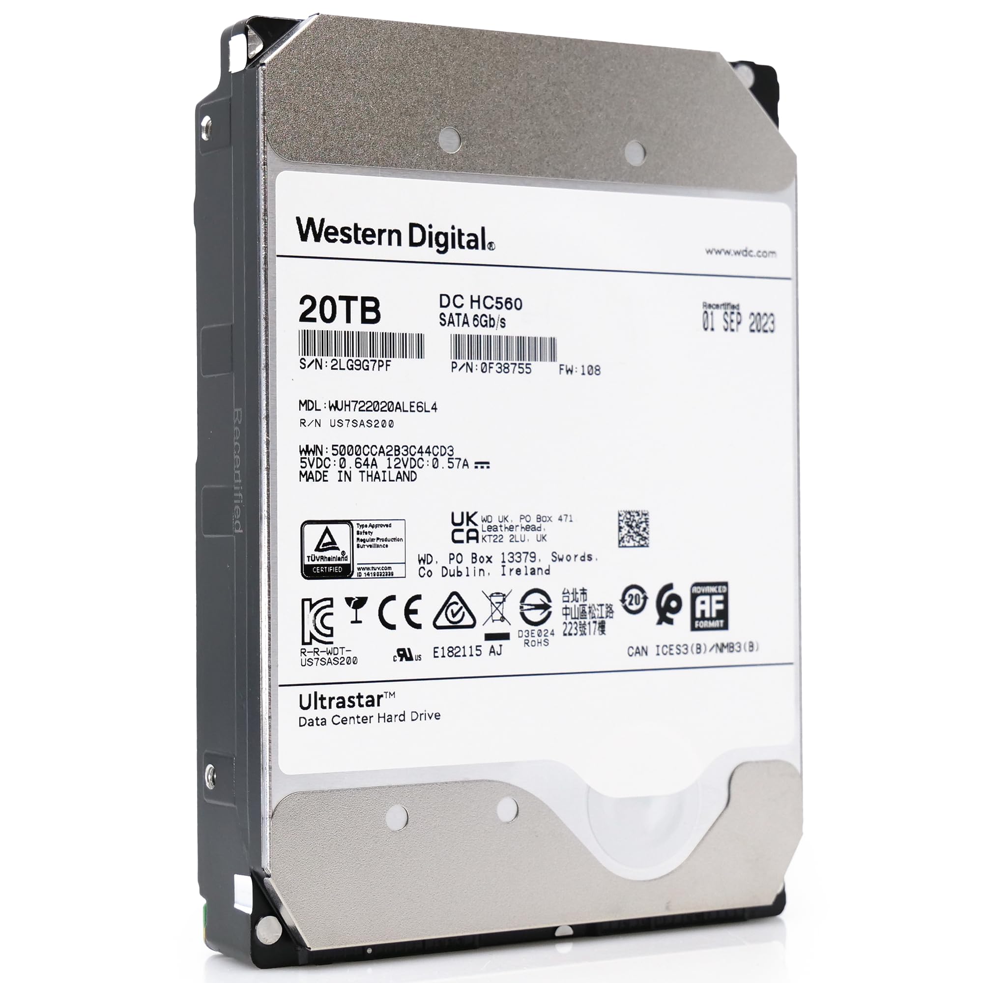 外付けハードディスク・ドライブ WD WUH722020BLE6L4 HDD 20TB Amazon.com: WD Ultrastar HC560 WUH722020BLE6L4 20TB 7200RPM