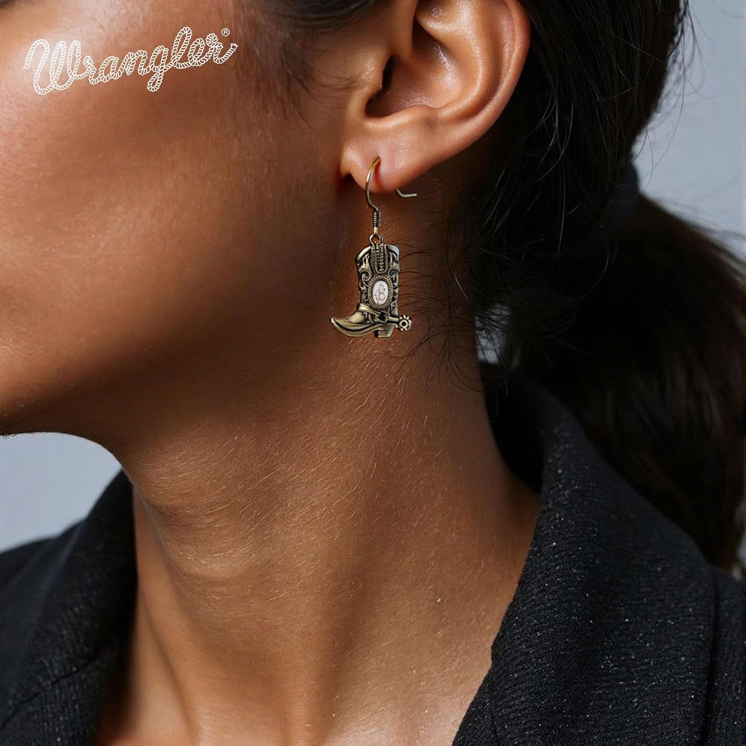Wrangler Western Boots Horse Dangle Earrings for Women Cowgirl Cowboy Lightweight Retro Country Chocha Jewelry - Image 4