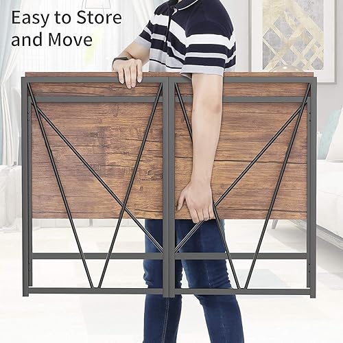 Miniatura 7 de NOBLEWELL HOME NWCD3D - Escritorio plegable para computadora, color marrón