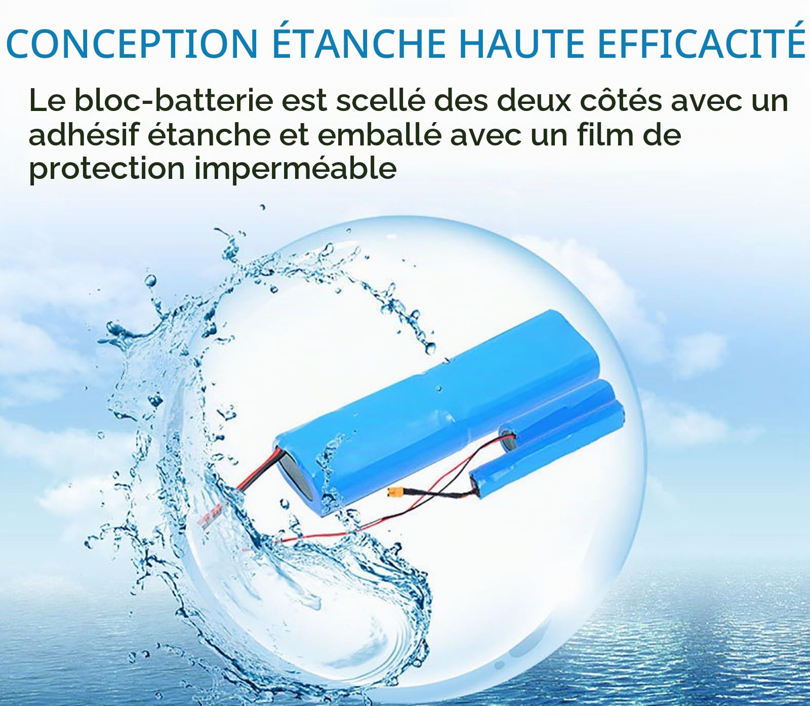 Batterie Rechargeable pour Trottinette Électrique 36V 6Ah 7.8Ah 10.4Ah, Batterie De Remplacement Étanche 36V 10S3P pour Kit Moteur De 0-400W 36V7.8Ah,XT60