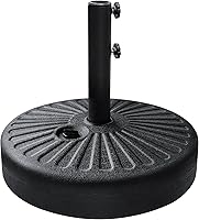 EliteShade Heavy Duty Water-Filled Umbrella Base Stand - Rust-Proof Black Holder for Patio Outdoor Umbrellas, Fits 1.5-1.9" Poles