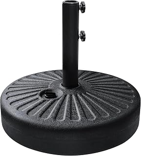 EliteShade Heavy Duty Water-Filled Umbrella Base Stand - Rust-Proof Black Holder for Patio Outdoor Umbrellas, Fits 1.5-1.9" Poles