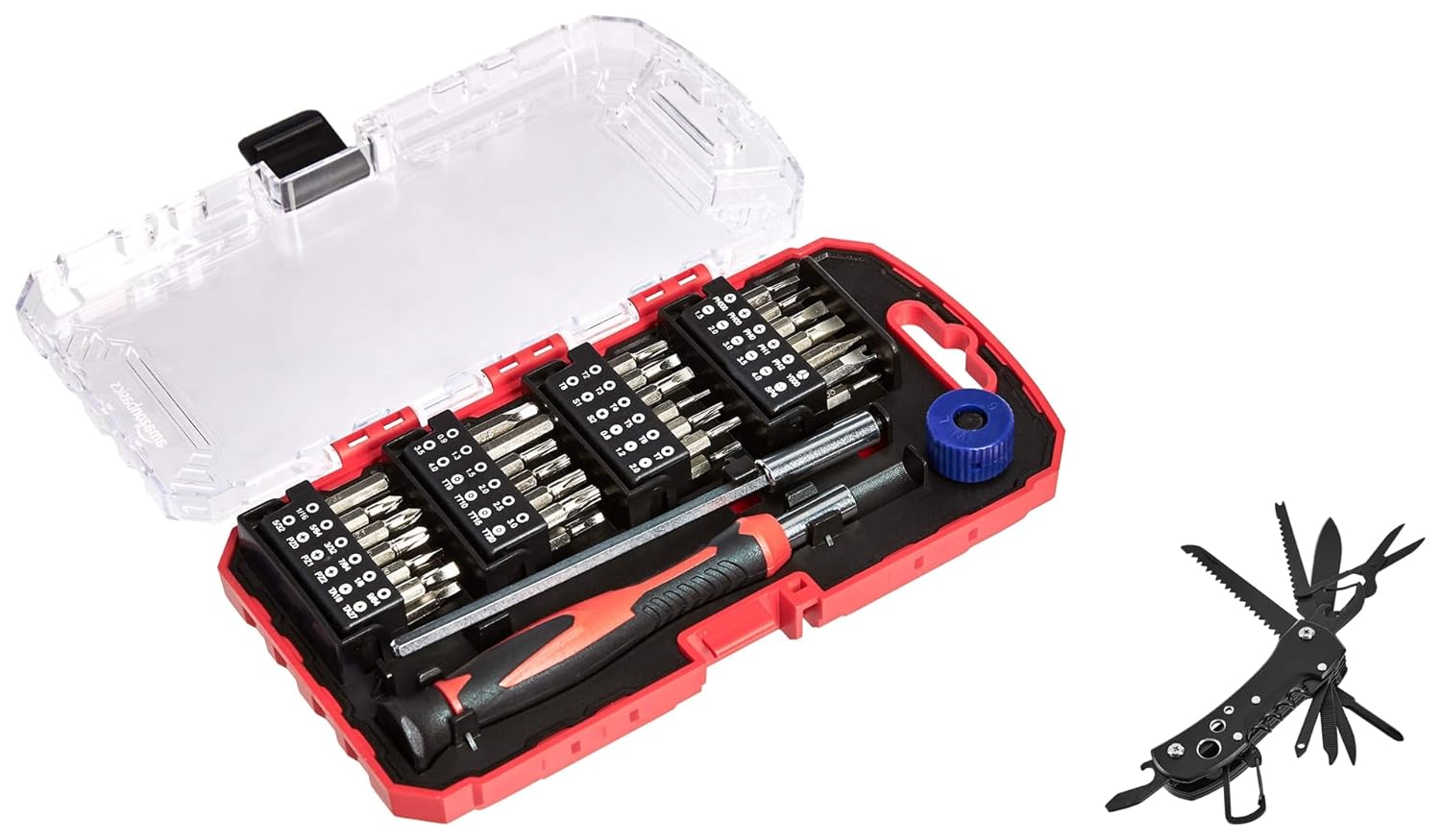 AmazonBasics 51-Piece Precision Screwdriver Bit Set, 17.1 x 9.7 x 2.8 cm