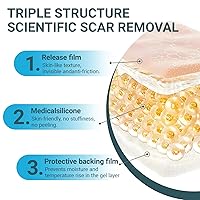 Vista 4 de Hojas de silicona para cicatrices para eliminación de cicatrices, cinta reutilizable para cicatrices quirúrgicas, cesáreas, queloides y quemaduras