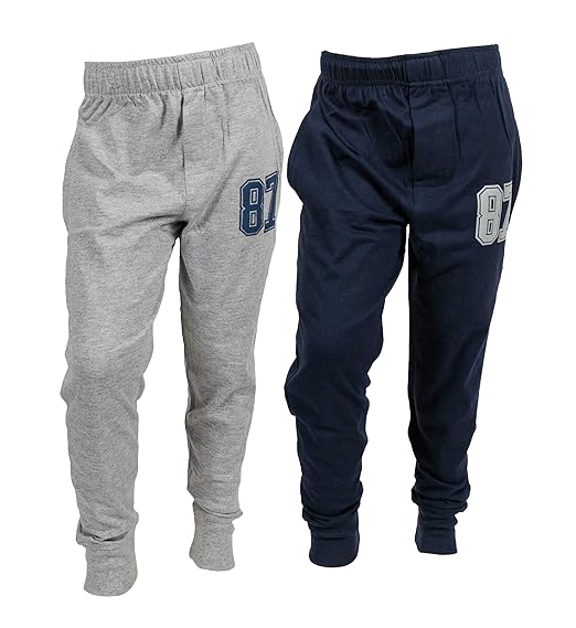 ABITO Boys Track Pants Cotton Joggers Slim Fit Pack of 2 Lowers