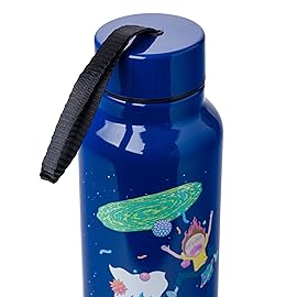 Silver Buffalo Rick and Morty Portal Jump Stainless Steel Water Bottle with Strap, 27 Ounces