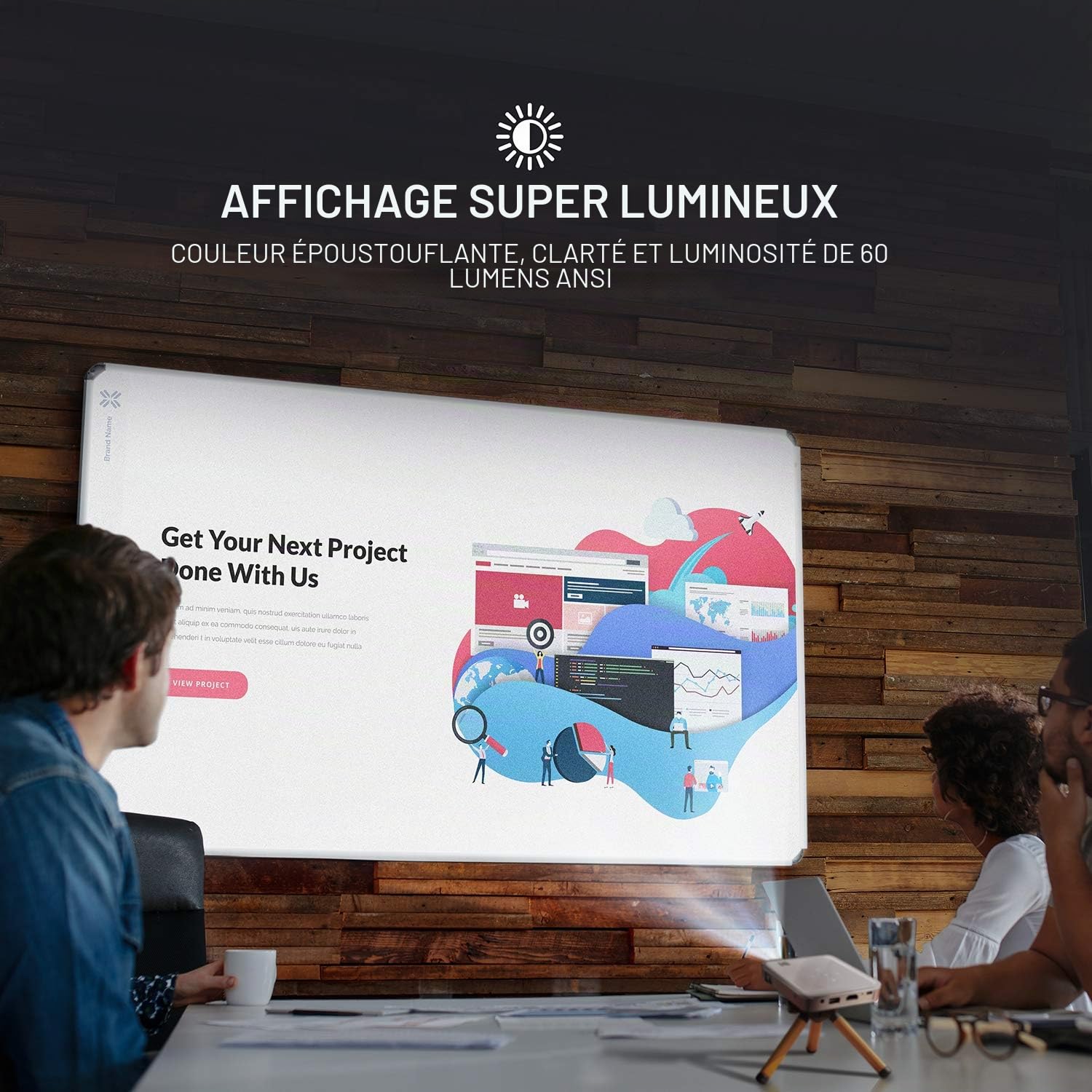 KODAK Luma 150 Pocket Projector - Projecteur de Film Portable avec Haut-Parleur intégré Écran de 150 '- HDMI Actif, USB, MicroSD, Airplay et Miracast