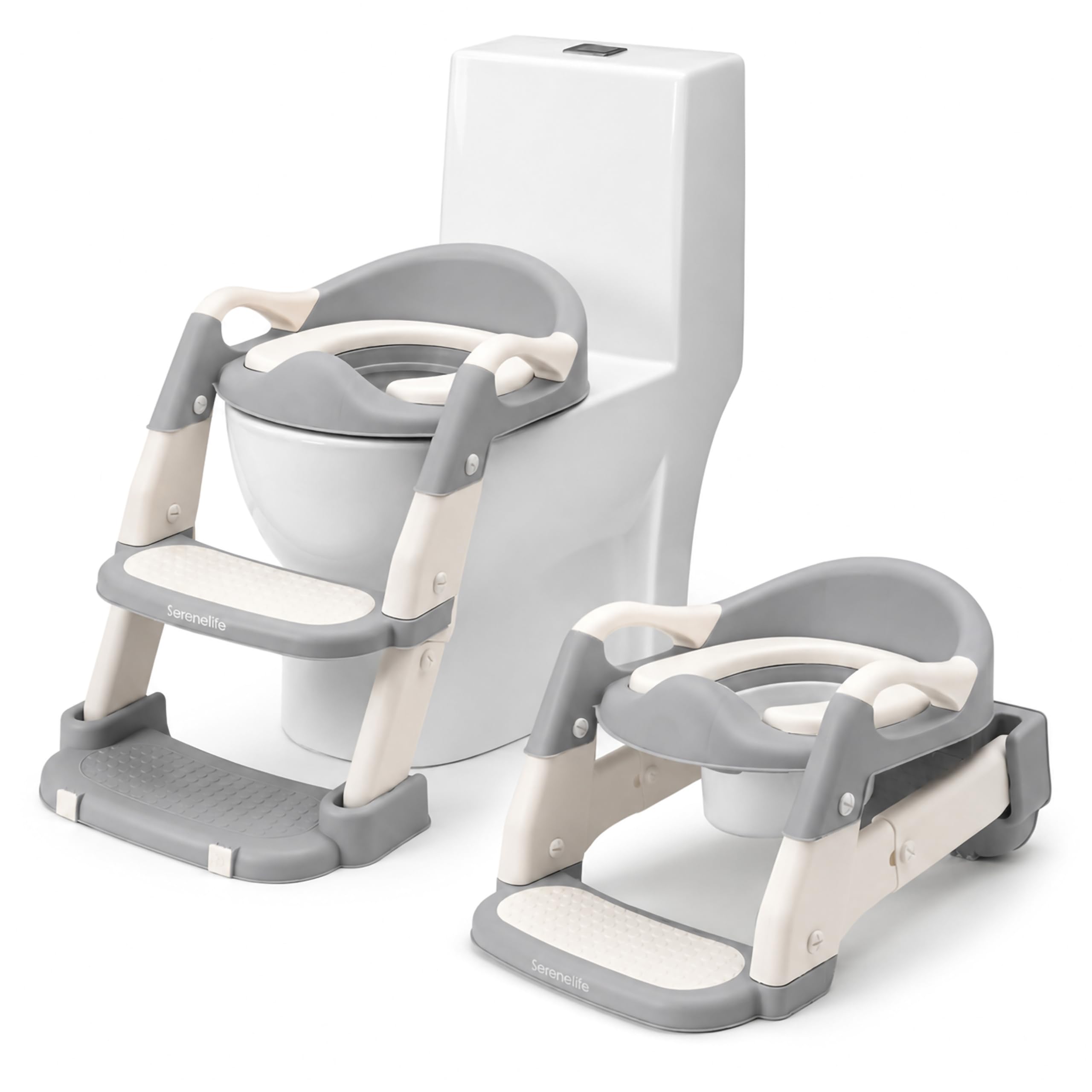 SereneLife Toddler Potty Training Seat with Step Ladder – 2-in-1 Kids Potty
