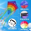 Rainbow Eddy Diamond Kite for Kids & Adults, Easy to Fly, Outdoor Beach Toys & Games for Beginners