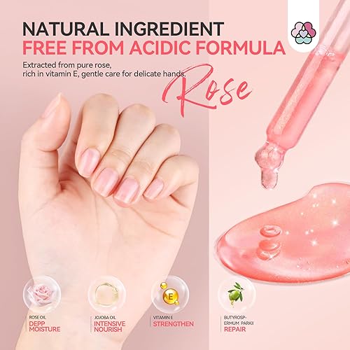 Miniatura 3 de SAVILAND Aceite de cutícula  Aceite fortalecedor de uñas protector de cutículas de color rosa nacarado
