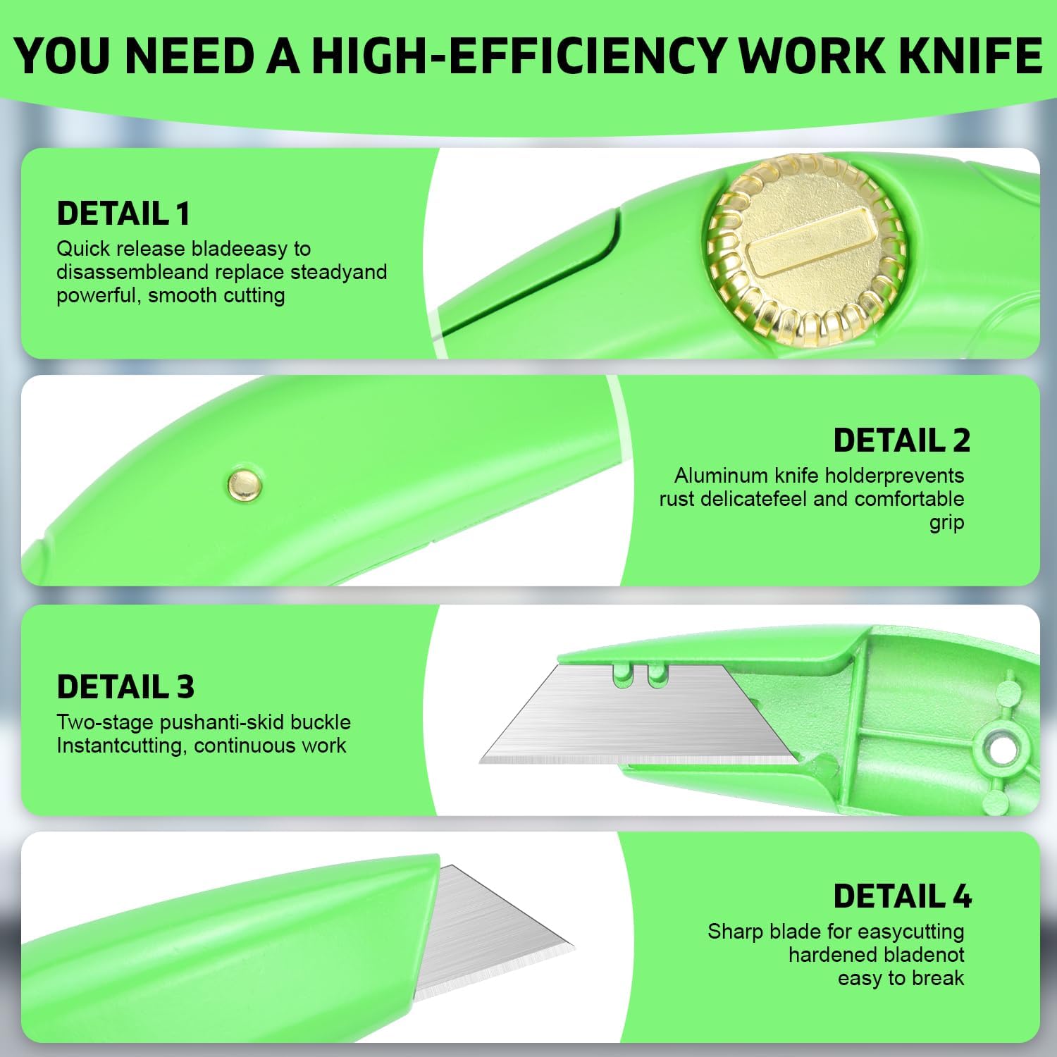 8 Sets of Heavy-Duty Roofing Shark Knives - Each Set Includes 6 Fixed Blades & 1 Blade Box - Ideal for Cutting Drywall, Duct, Carpet, and Cardboard (8)