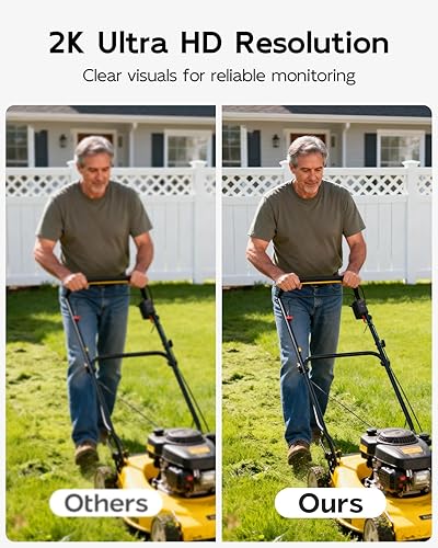 Miniatura 4 de Cámara de seguridad de 3MP para exteriores - 2.4G5G Wi-Fi, grabación 247 alimentación con cable, vista panorámica de 360, seguimiento de movimiento,