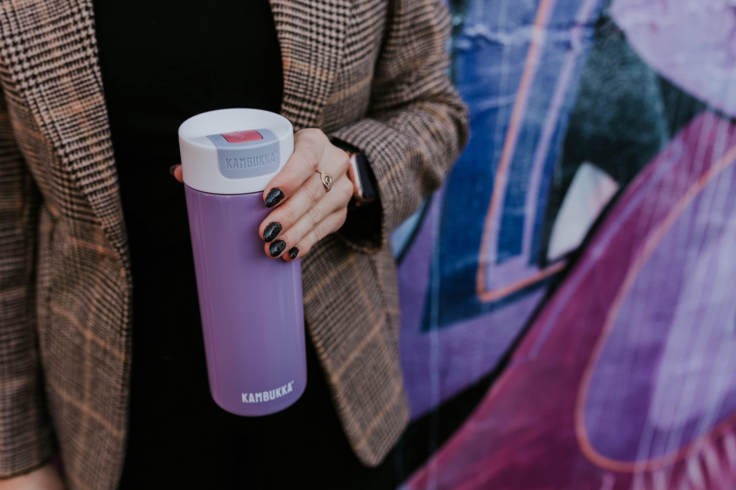 Kambukka - Thermobecher 500ml - Modell "OLYMPUS VIOLET" - Thermobecher/Kaffeebecher to go: Easy cleaning - rutschfester Boden - vakuumisoliert - Edelstahl-Thermo-Kaffee-Reisebecher