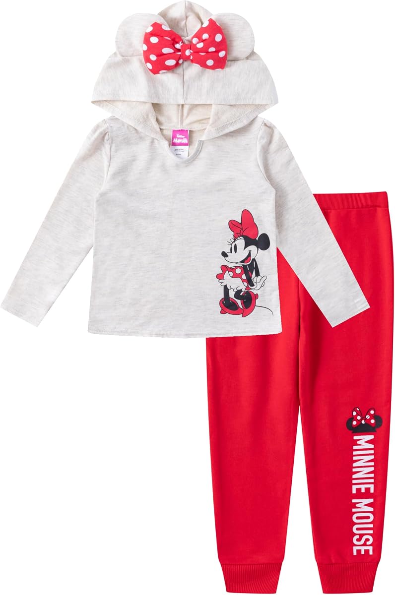 Disney Minnie Mouse - Conjunto de sudadera con capucha y pantalones para bebés y niños pequeños