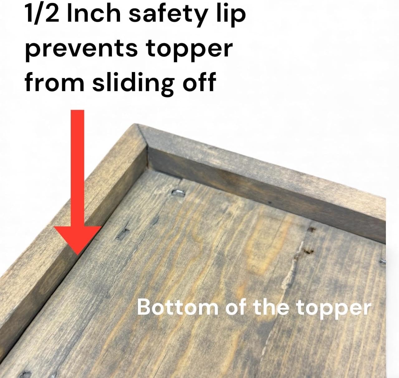 Handmade Hard Wood Kennel Topper with Safety Lip, Classic Gray Stain (28 X 43)