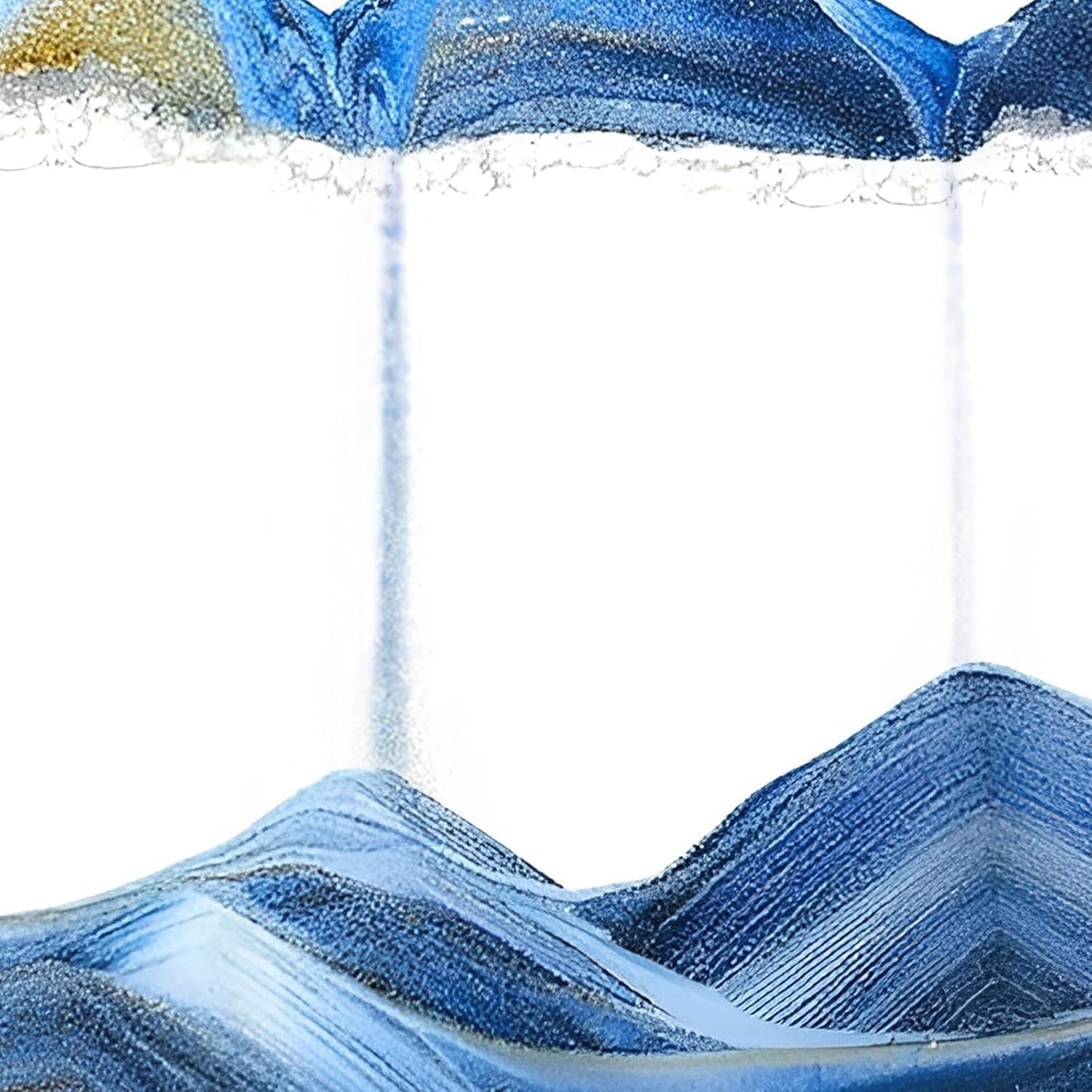 Evilia Ecom Moving Sand Art, 3D Liquid Motion Deep Sea Sandscape Color Quicksand Decor, Round Glass Flowing Circle Sand Art Sandscapes Picture, Relaxing Desktop Home Office Work Decor, 7 inch Blue 2