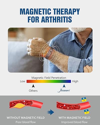 Miniatura 3 de Jecanori Pulsera de cobre para hombre, pulsera magnética de cobre para hombre con imanes 18X