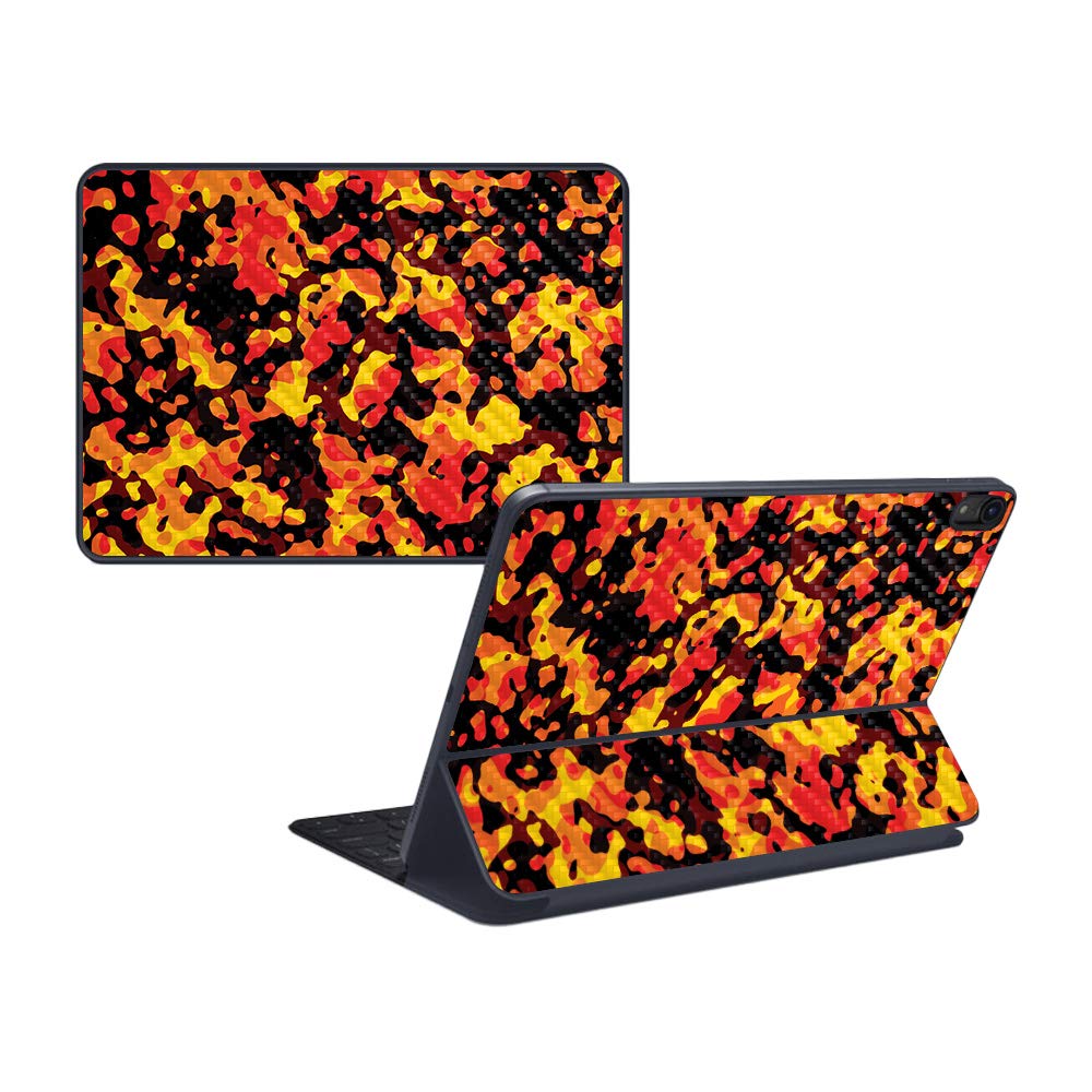 MightySkins Carbon Fiber Skin Compatible with Apple iPad Pro Smart Keyboard 11" (2018) - Warm Modern Camo | Protective, Durable Textured Carbon Fiber Finish | Easy to Apply | Made in The USA