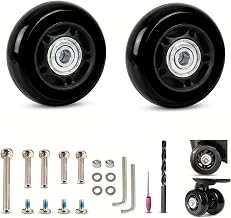 Set of 2 Suitcase Tire Replacement Kit, Wheel Repair, Silent Casters, Replacement and Repair Kit, Carry Bag, Suitcase DIY Replacement, Compatible with Φ6 and Φ8 Axle Holes, Single and Double Wheel