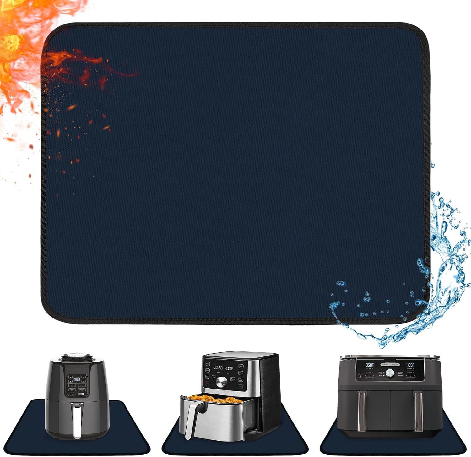 Heat Resistant Mat for Air Fryer, 16 x 20in Countertop Protector, Fireproof Silicone Appliance Slider for Coffee Maker, Toaster, Oven – Blue Heat Resistant Mat for Air Fryer, 16 x 20in Countertop Protector, Fireproof Silicone Appliance Slider for Coffee Maker, Toaster, Oven – Blue