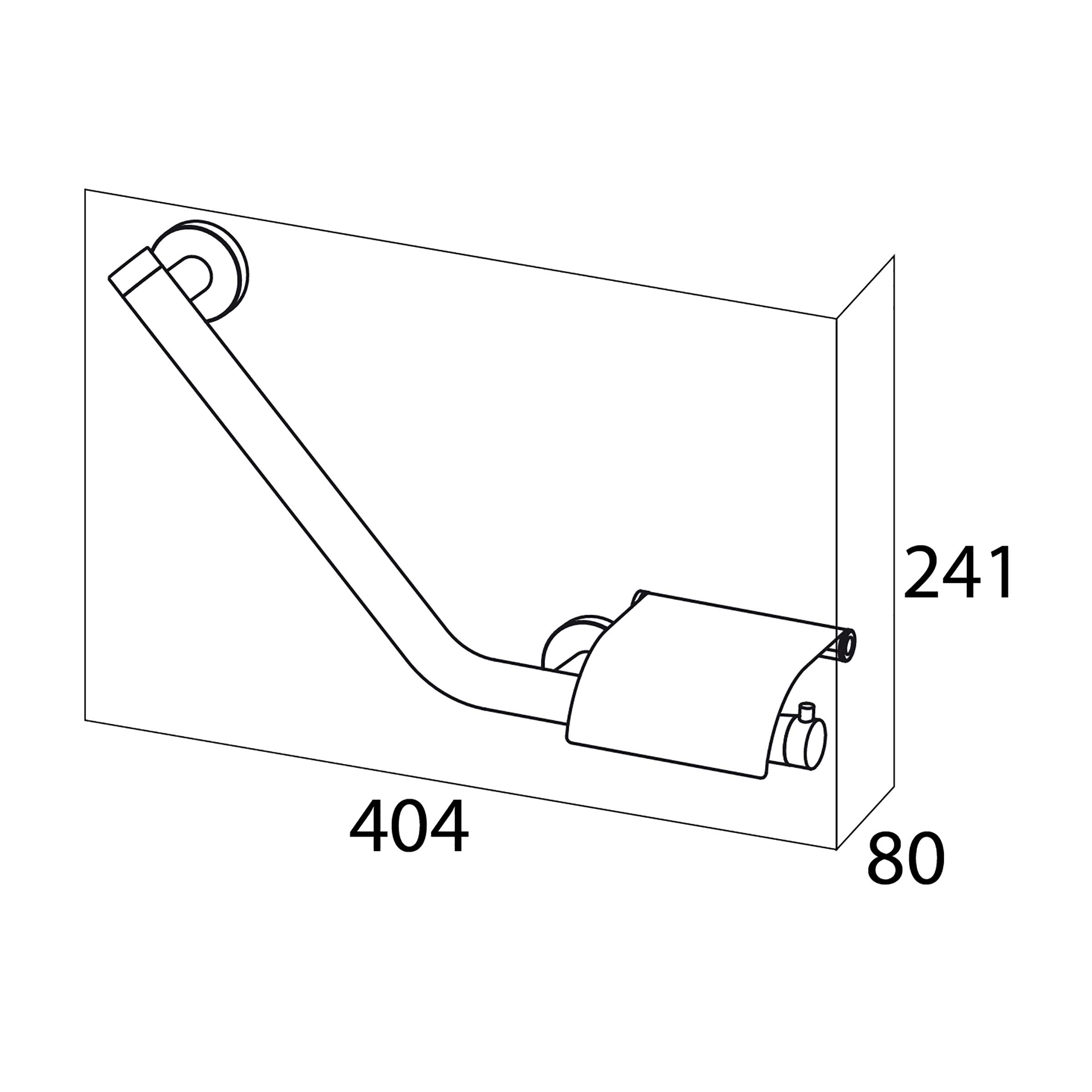 TIGER Boston Comfort & Safety Maniglione di Sicurezza con Portarotolo, Acciaio Inox Spazzolato, 40.4 x 24.1 x 8.0 cm