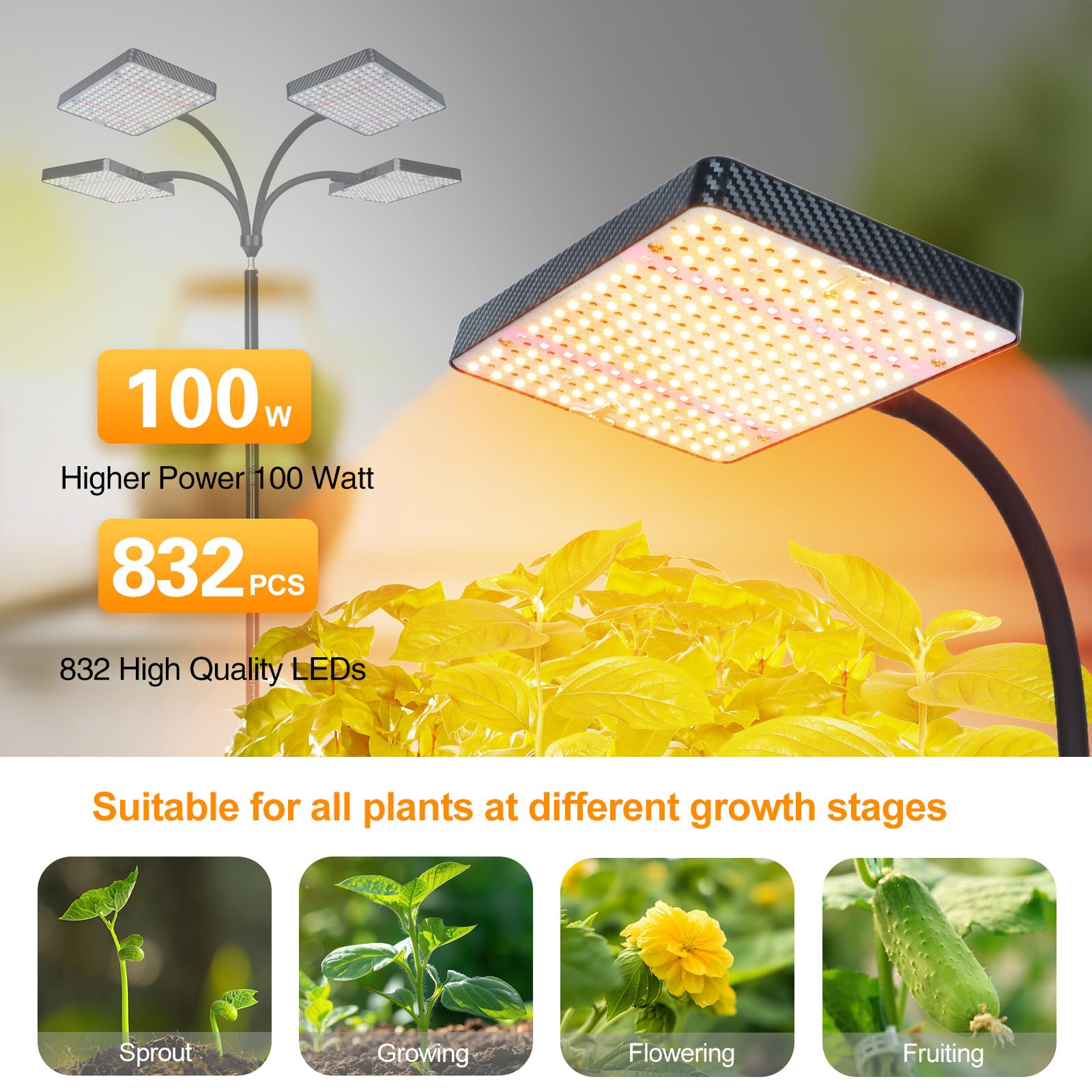 Amazon.com : FECiDA 2026 4Head Grow Lights with Upgraded Stand