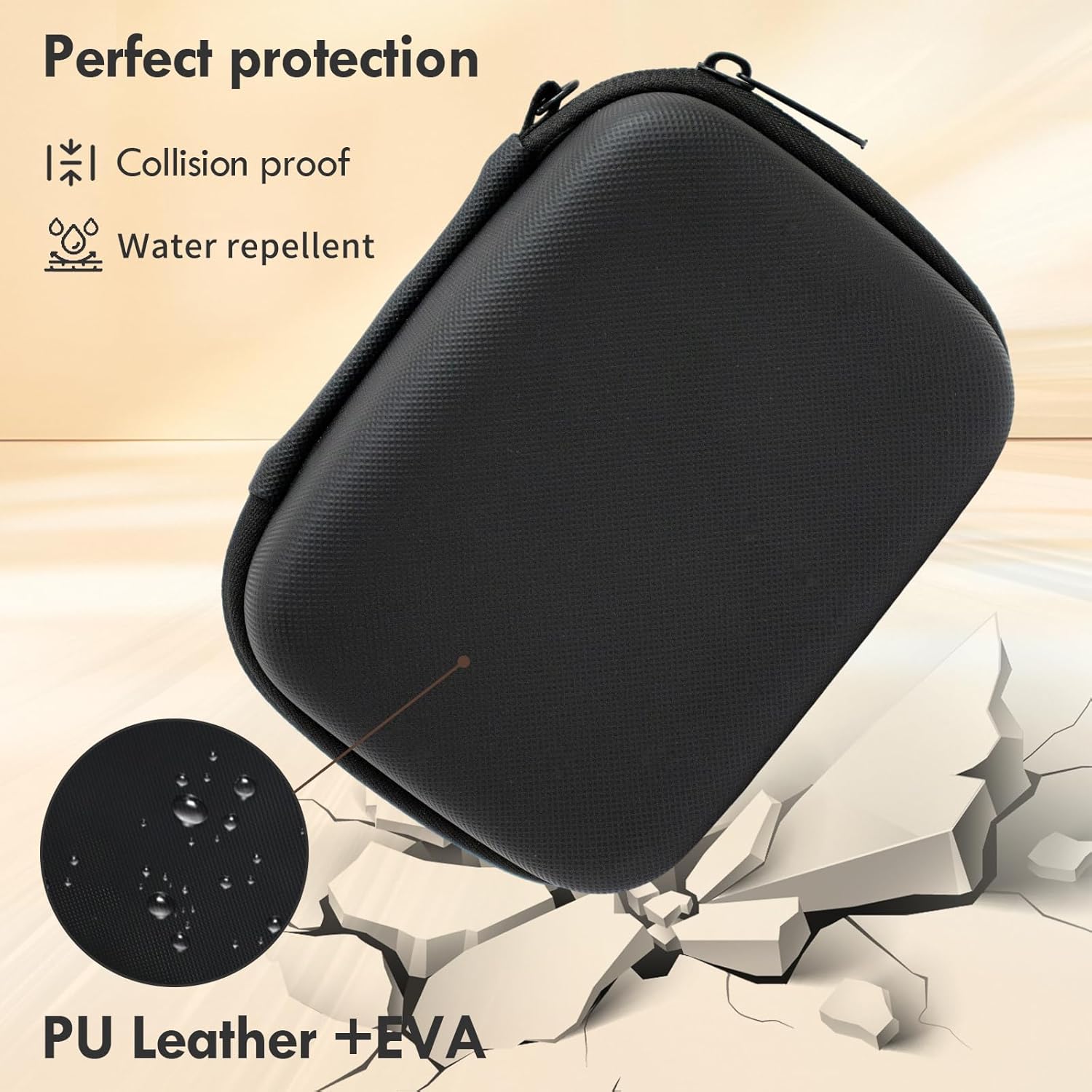 VOVMOEYA Carrying Case for Lumix ZS99/ Fuji X-Half/Sony ZV-1F/ZV-1 II/Canon G7X3/G7X2/SX740/SX730/ Ricoh GR4/GR3X/GR3,with Zip Mesh Pocket,Scratch-resistant-Black - Image 4