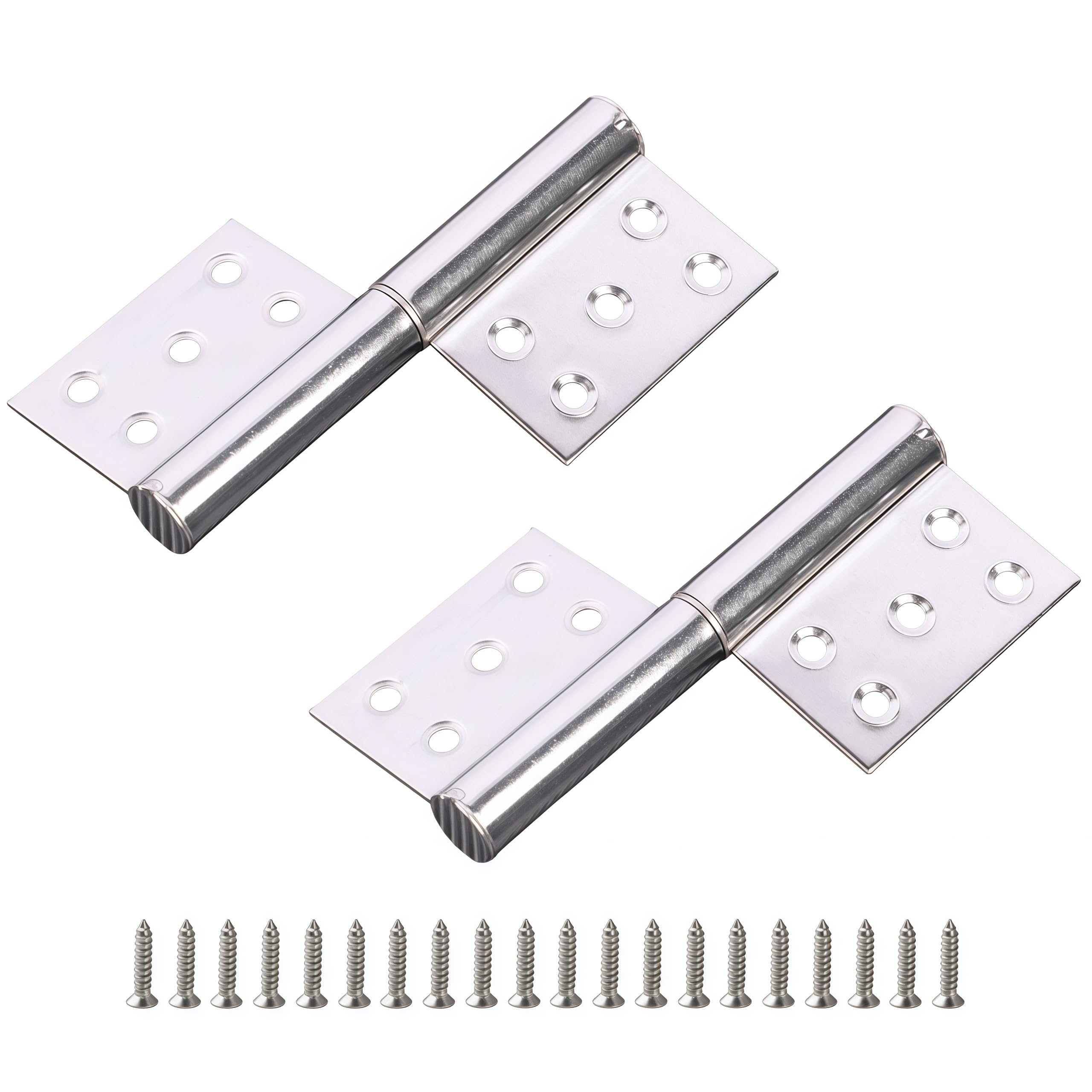 Vbnexyr Regular Hinge 2 Pack Of Stainless Steel Flag Hinges Detachable Hinges Suitable For Doors Cabinets And Windows 5 Inches * 2.0Mm Thick
