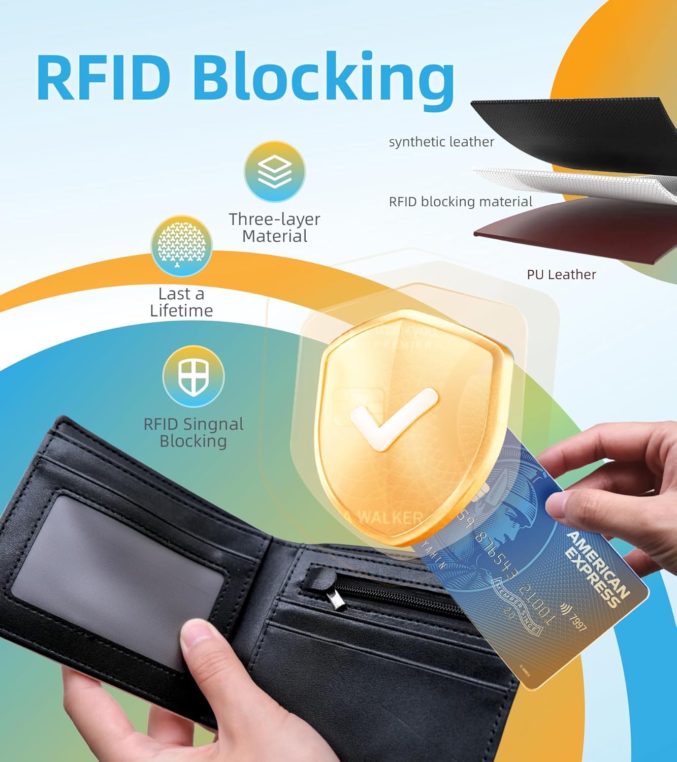 Credit Card Holder Wallet Rfid Blocking Kids Boys Bifold Teen Cool Cute for Cash with ID Window Cardholder Teenage Teenager, Baseball - Image 4