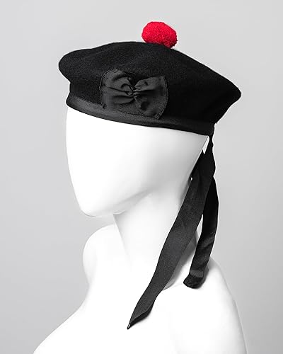 Miniatura 3 de Balmoral Hat - Gorra de vestir tradicional escocesa con pompón rojo en la parte superior