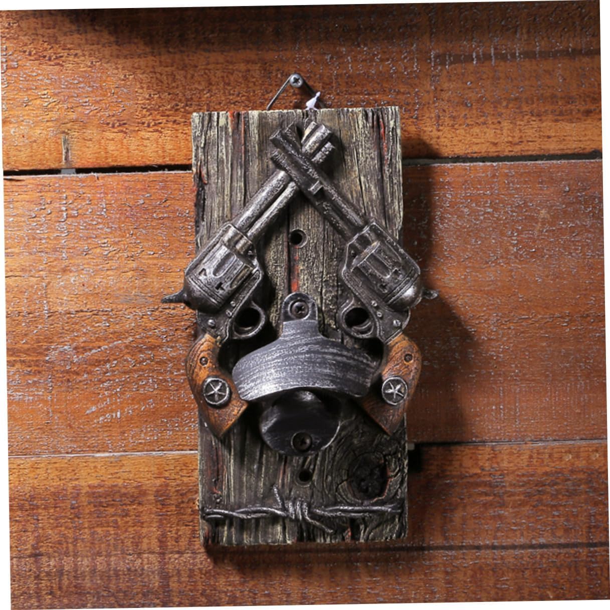 VALICLUD Creative Dual-barrel Resin Beer Bottle Opener Hanging Wall-mounted Funny Bar Accessory Retro Home Kitchen Decor