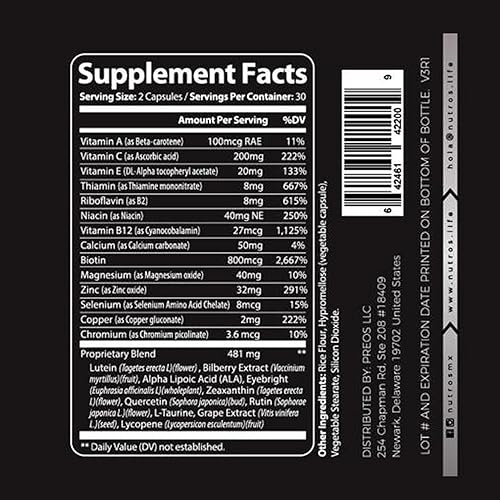 Miniatura 5 de Vision Boost  Suplemento vitamínico para los ojos con luteína y zeaxantina  Fórmula avanzada para el bienestar ocular - 60 cápsulas veganas
