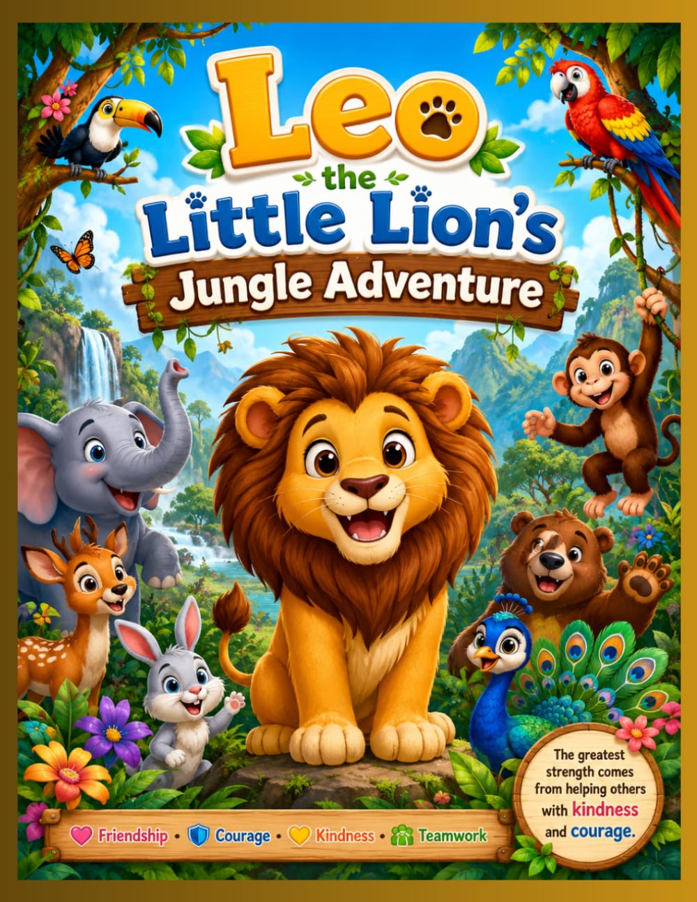 Leo the Little Lion's Jungle Adventure: A Heartwarming Story of Friendship, Courage, Kindness, and Teamwork for Young Readers