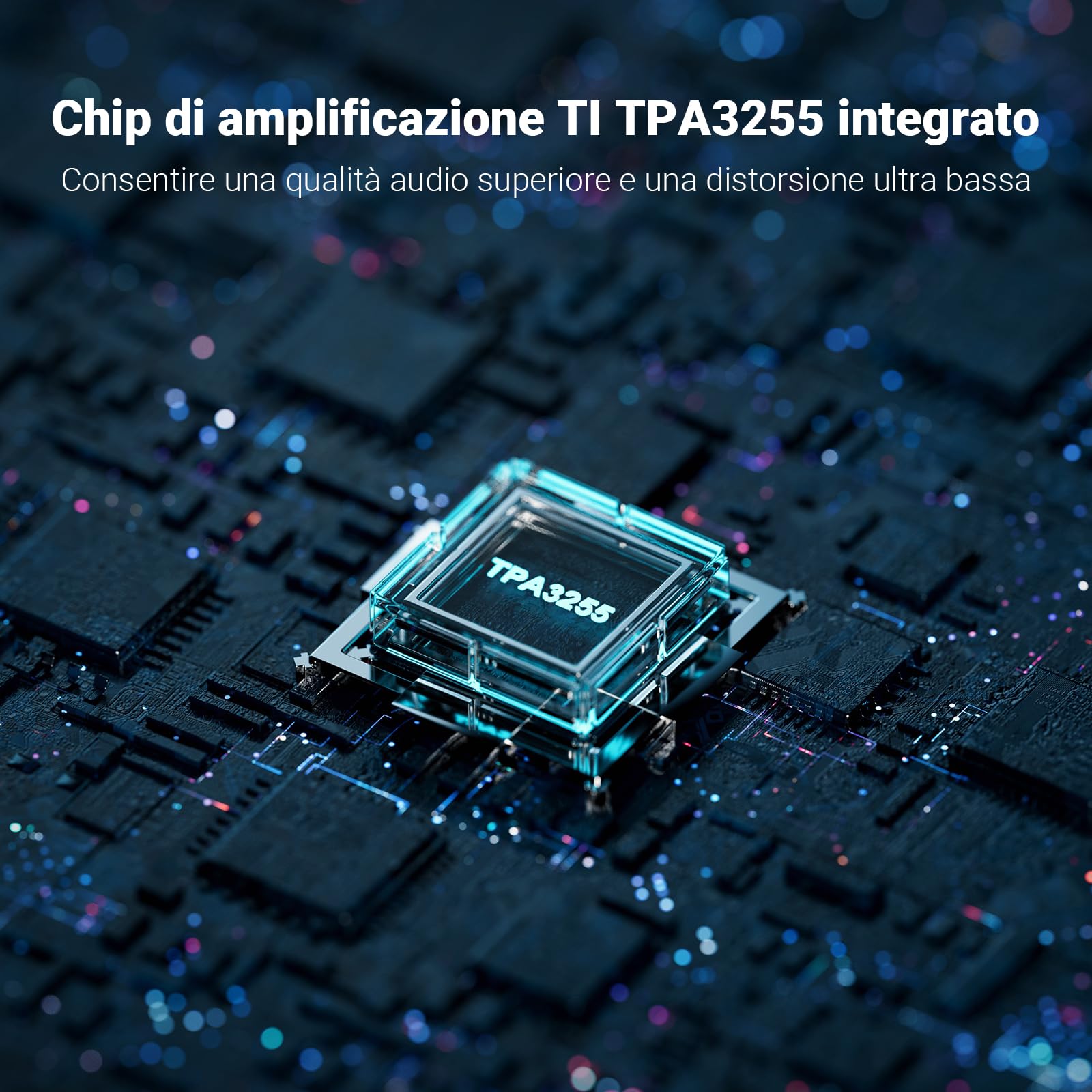 Fosi Audio V3 Amplificatore stereo Home Audio 300 Watt x2 Potenza TPA3255 Classe D Mini 2 canali per altoparlanti passivi da scaffale a torre Desktop Home Theater con alimentazione 48V