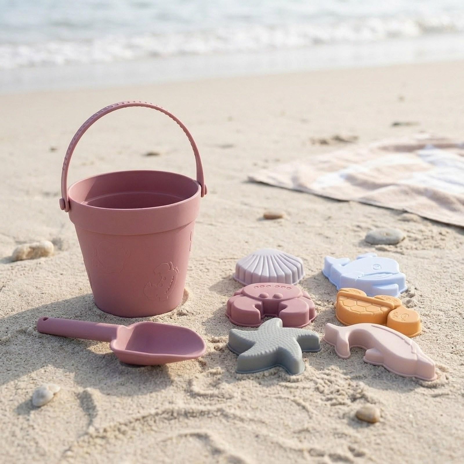 Giochi da Spiaggia per Bambini, Giochi da Sabbia, Regalo di Compleanno Divertente, Versatile E Moderno, Giochi per Bambine, Ideali per I Viaggi E Altr, Rosso