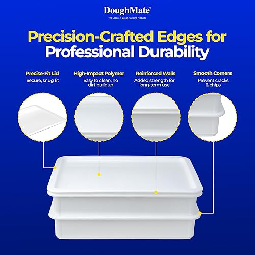 Miniatura 4 de DoughMate® Kit Artesanal – 2 Bandejas de Probación de Masa para Pizza, 1 Tapa y Raspador de Masa – Certificado para Contacto con Alimentos,
