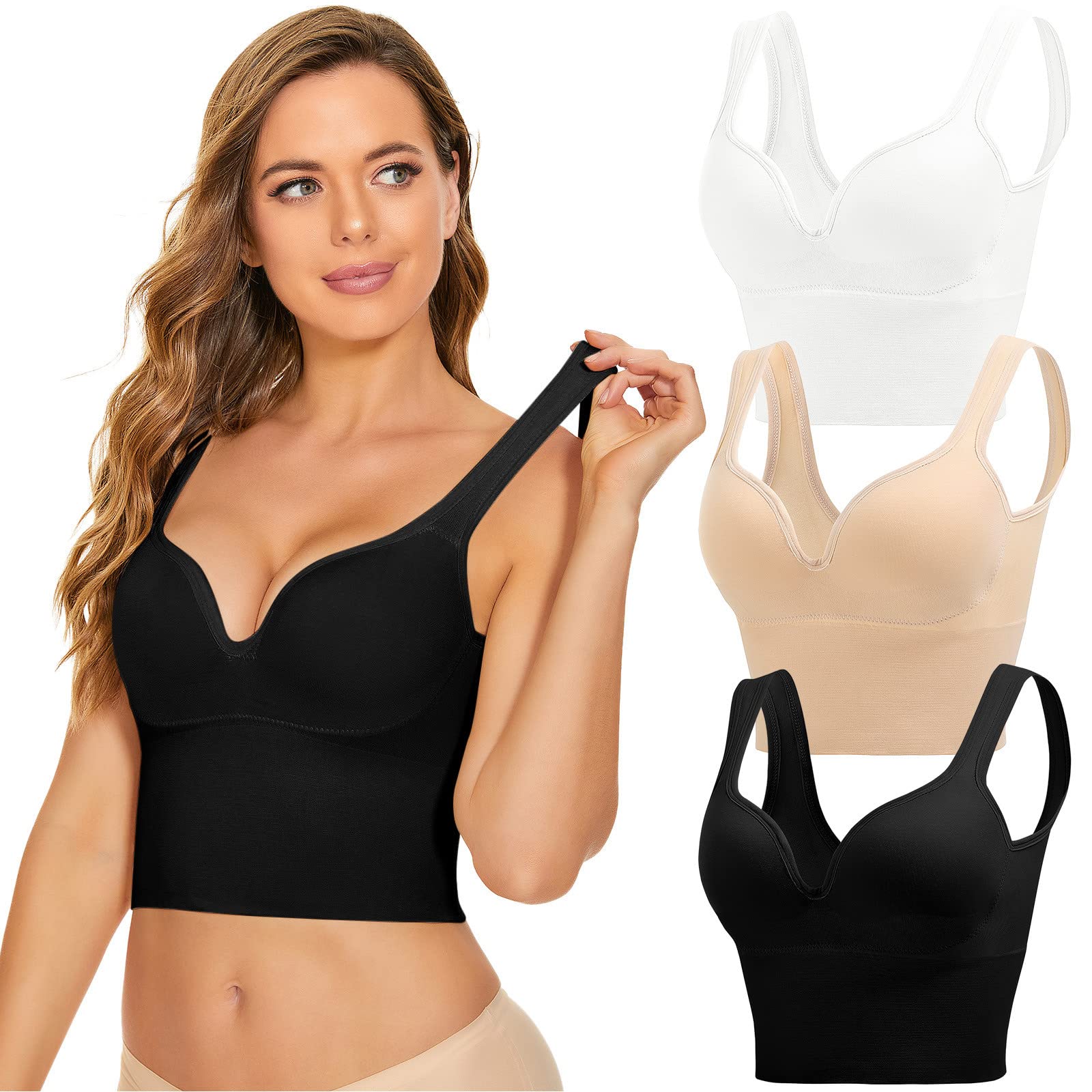 Reggiseno sportivo da palestra da donna con cinghie di supporto senza schienale reggiseni sportivi da allenamento con palangari ad alto impatto corsa comodo reggiseno sportivo ad alto supporto per