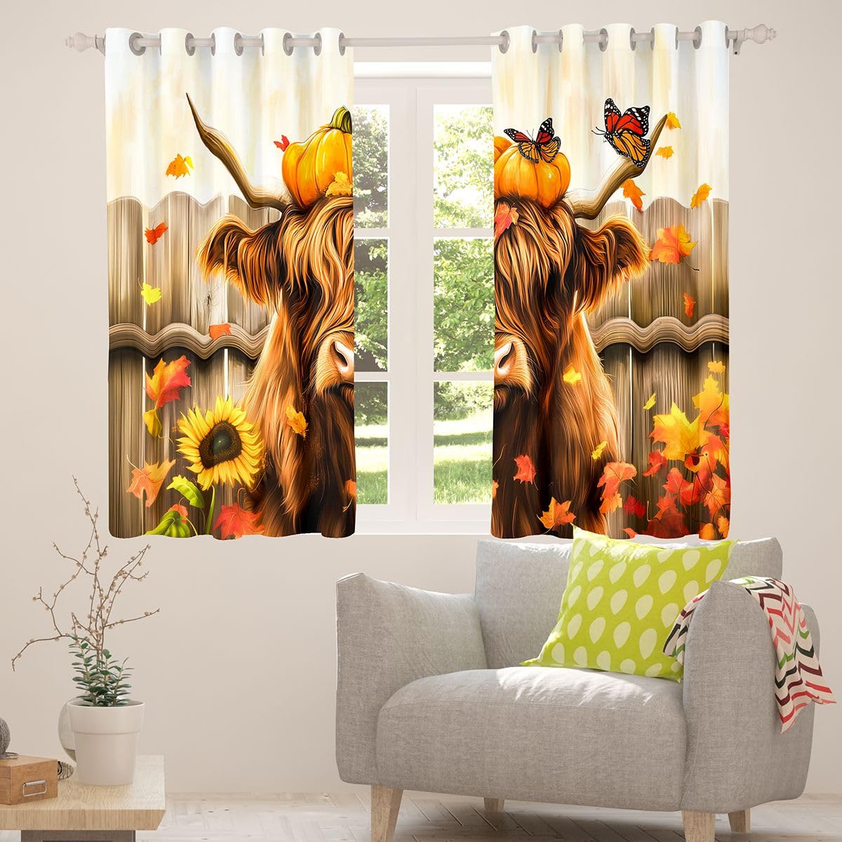 Homewish Schottisches Hochlandrind Verdunklungsvorhänge 245x140(HxB)