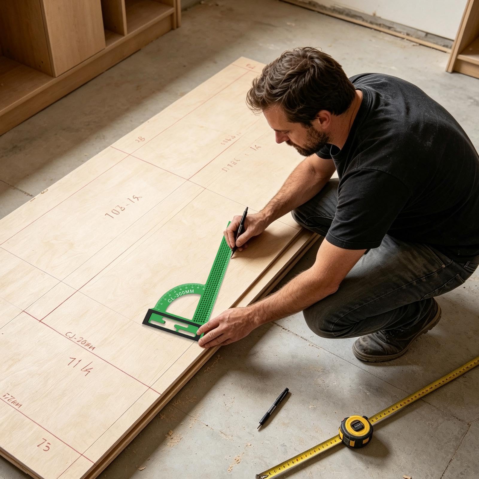 Squadre per carpenteria metrica in lega di alluminio da 30 cm ad angolo