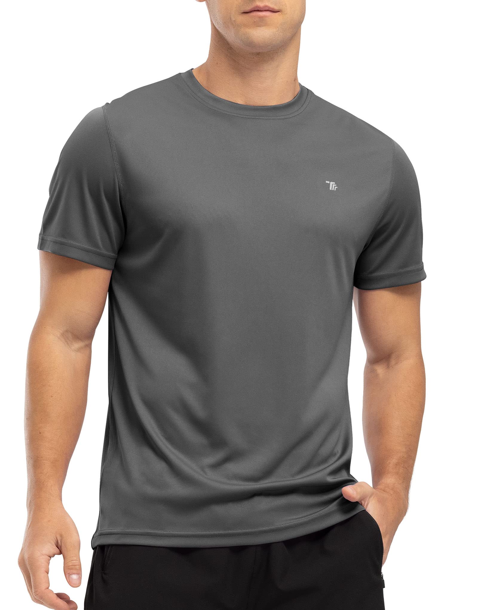 YSENTO Herren Rashguard Schwimmshirt UV Shirt Schnelltrocknend Kurzarm Sommer Sonnenschutz Wasser Shirts