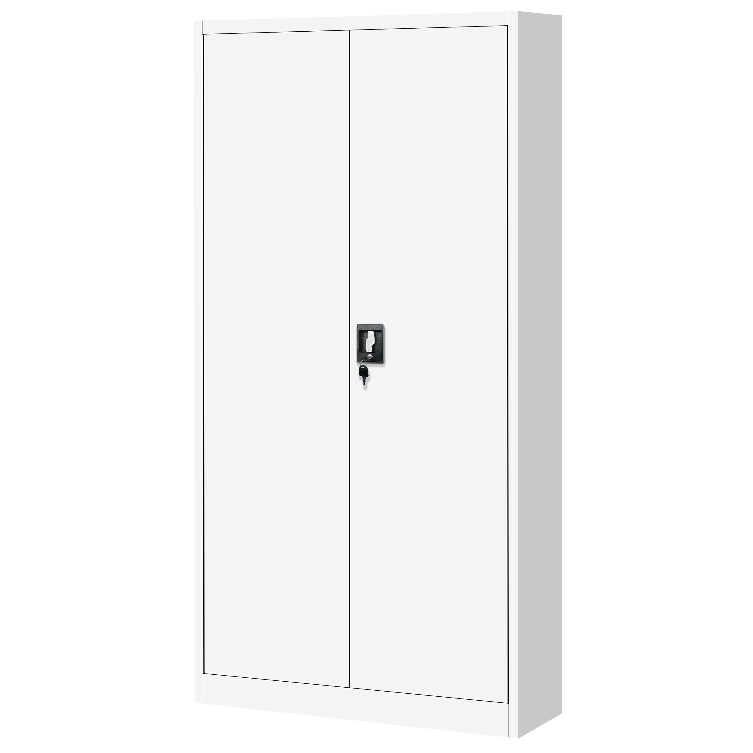 Jan Nowak 4er Set Aktenschrank C001 Metallschrank Stahlschrank Werkzeugschrank Büroschrank Lagerschrank Universalschrank Pulverbeschichtung Flügeltüren 185 cm x 90 cm x 40 cm (weiß/weiß)
