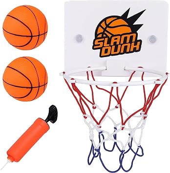 Mini Basketball Hoop Indoor, Indoor Basketball Hoop, Wall Mounted Set with 2 Mini Basketball & Pump, Ideal for Office, Bedroom and Living room