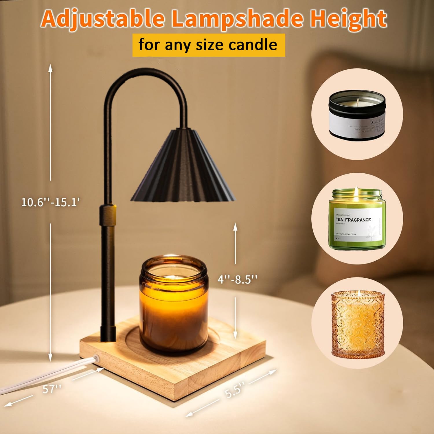 Lampada Riscaldacandele Dimmerabile - Con Timer E Altezza Regolabile, 2 Lampadine - Foto 9