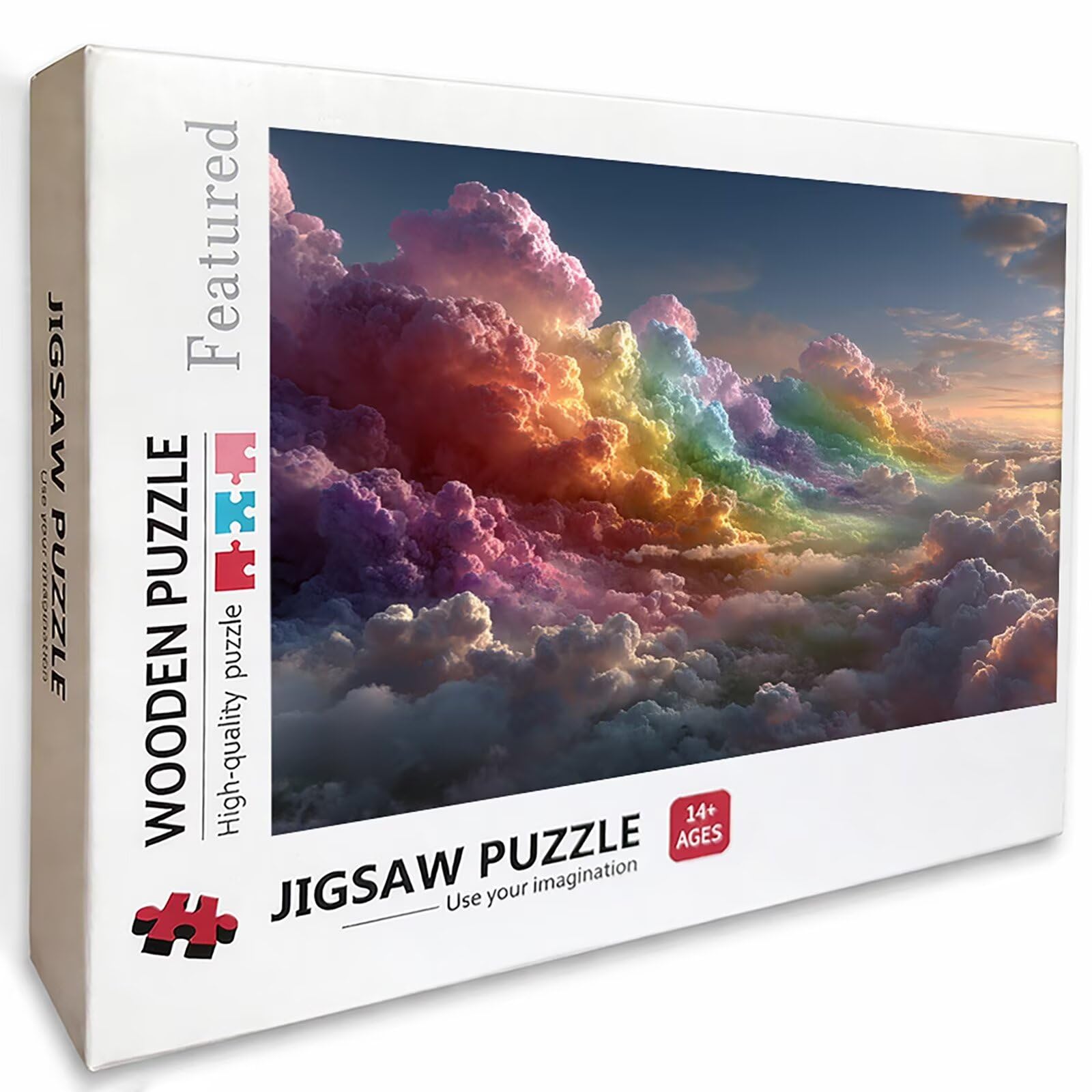 Puzzle Arte con Scatola Colore, Nuvola Puzzle Legno 5000 Pezzi Adulti 156x105cm, Attività di Intrattenimento ad Alta Difficoltà, DIY Classici Gioco, Jigsaw Per Tutta La Famiglia, Estate Regalo, 7-7643