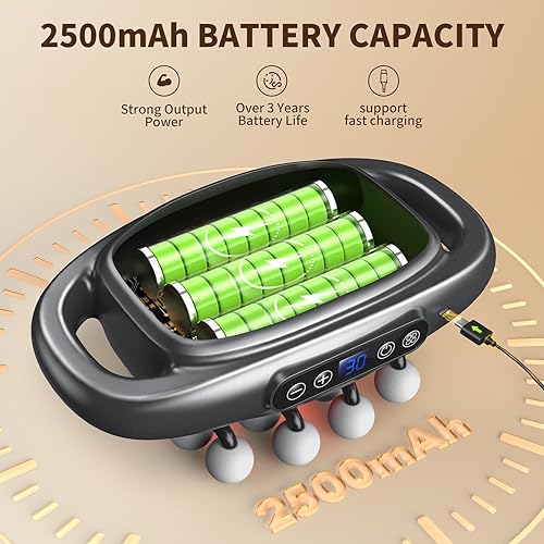 Miniatura 3 de VTT Juego de pistola de masaje de 16 cabezas, masajeador de percusión de tejido profundo con 3 modos y 30 intensidades, pistola de masaje muscular