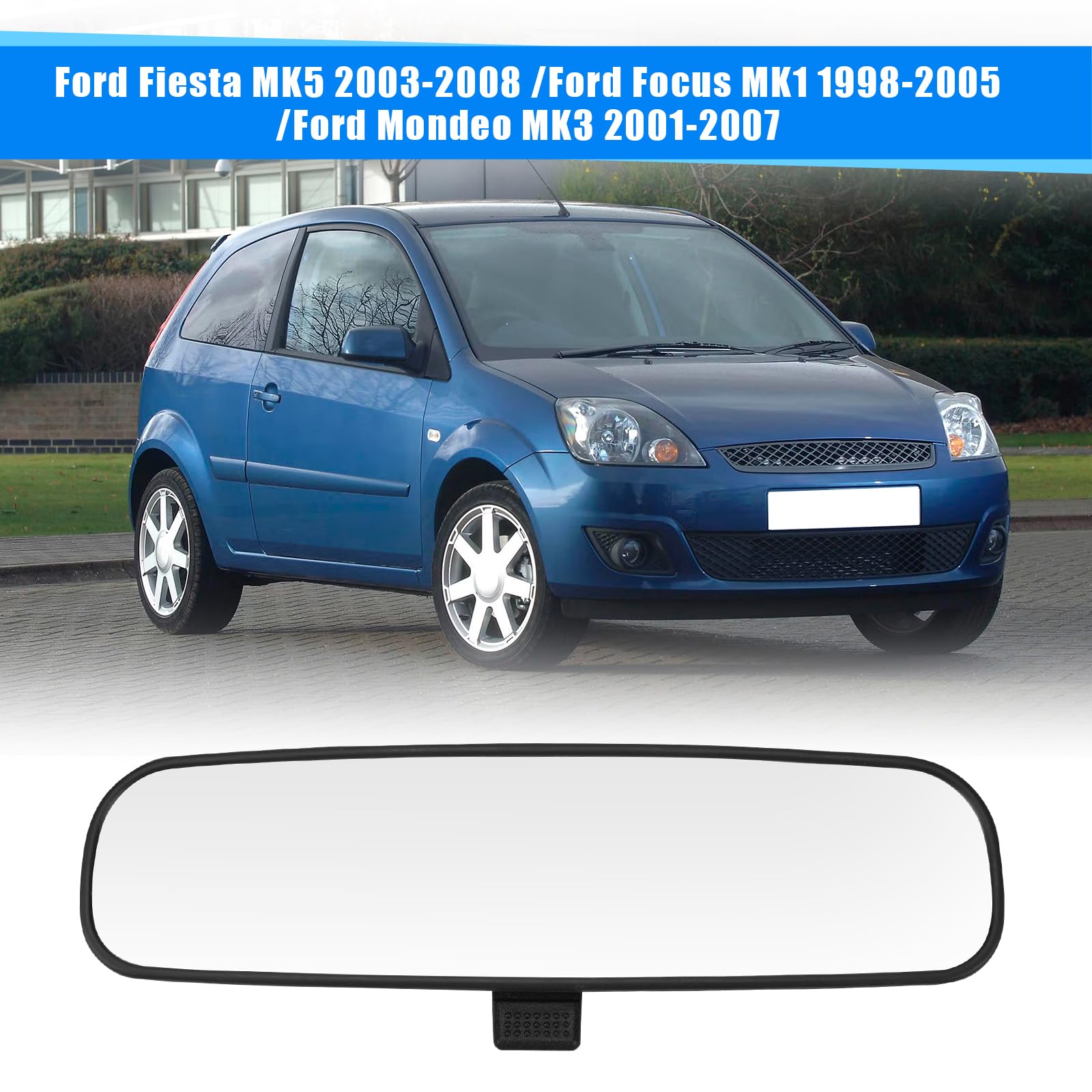 Specchietto Retrovisore Interno Sostituzione per Ford Fiesta MK5 2003-2008 / Focus MK1 1998-2005 / Mondeo MK3 2001-2007, Specchietto Retrovisore Auto Interno in Vetro, 4982463, 1070225, 4027219