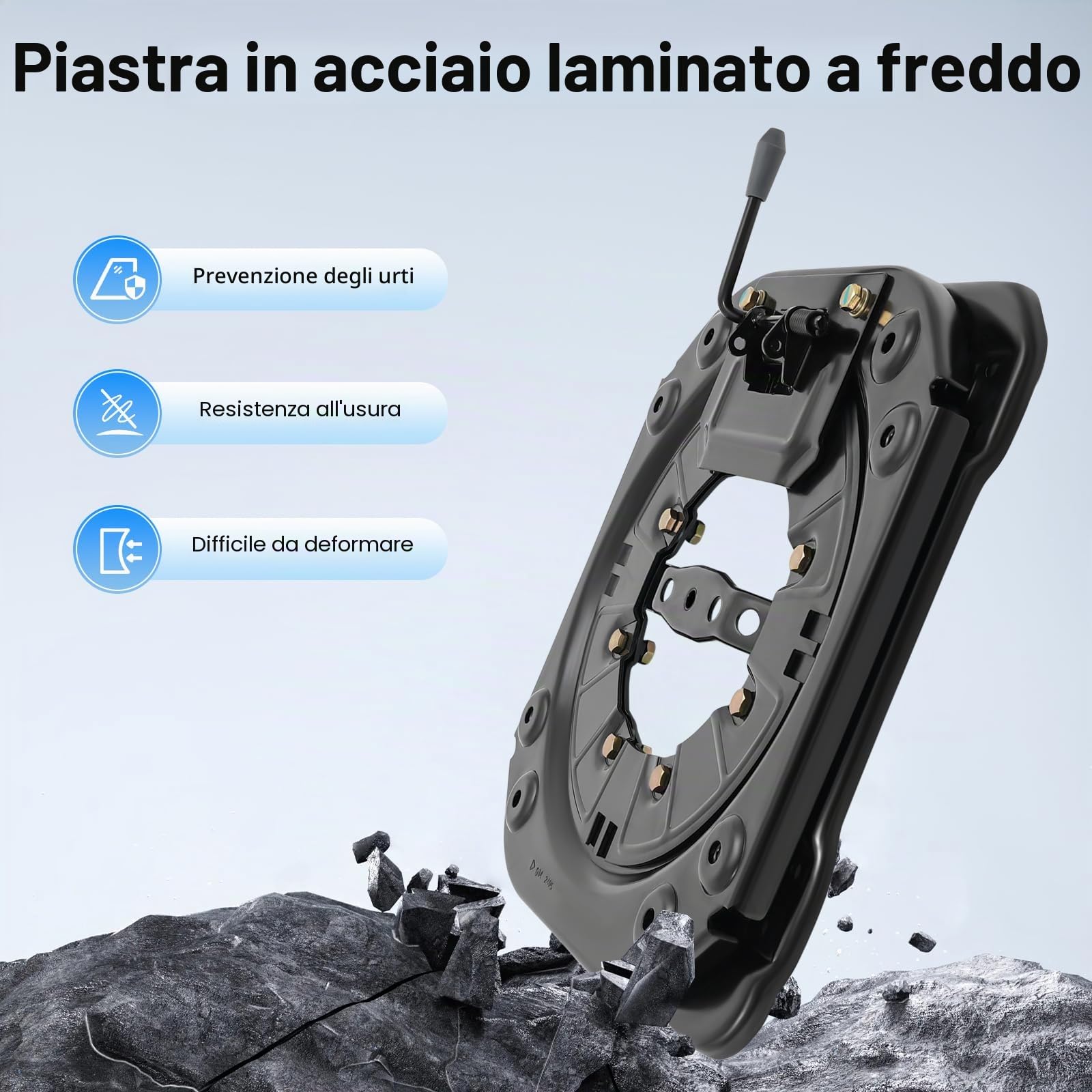 Base Girevole per Sedile, Base Girevole in Lamiera d'Acciaio 360 Gradi, Base Girevole per Seggiolino Pesante per Furgoni, Camper, Autobus, Veicoli Tecnici'