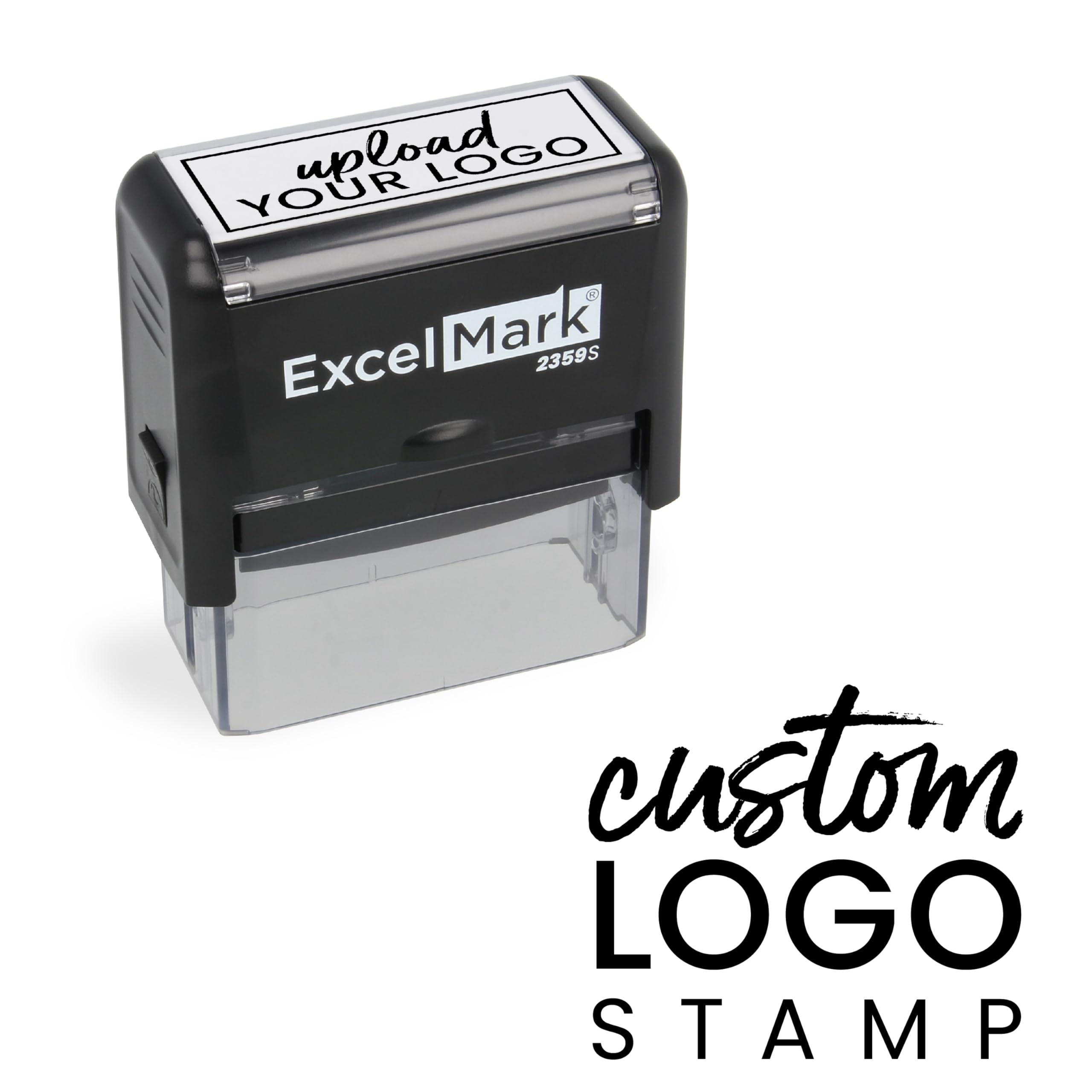 ExcelMark Custom Logo Stamp - Personalized Self-Inking Stamp - Upload Your Own Image (Large)