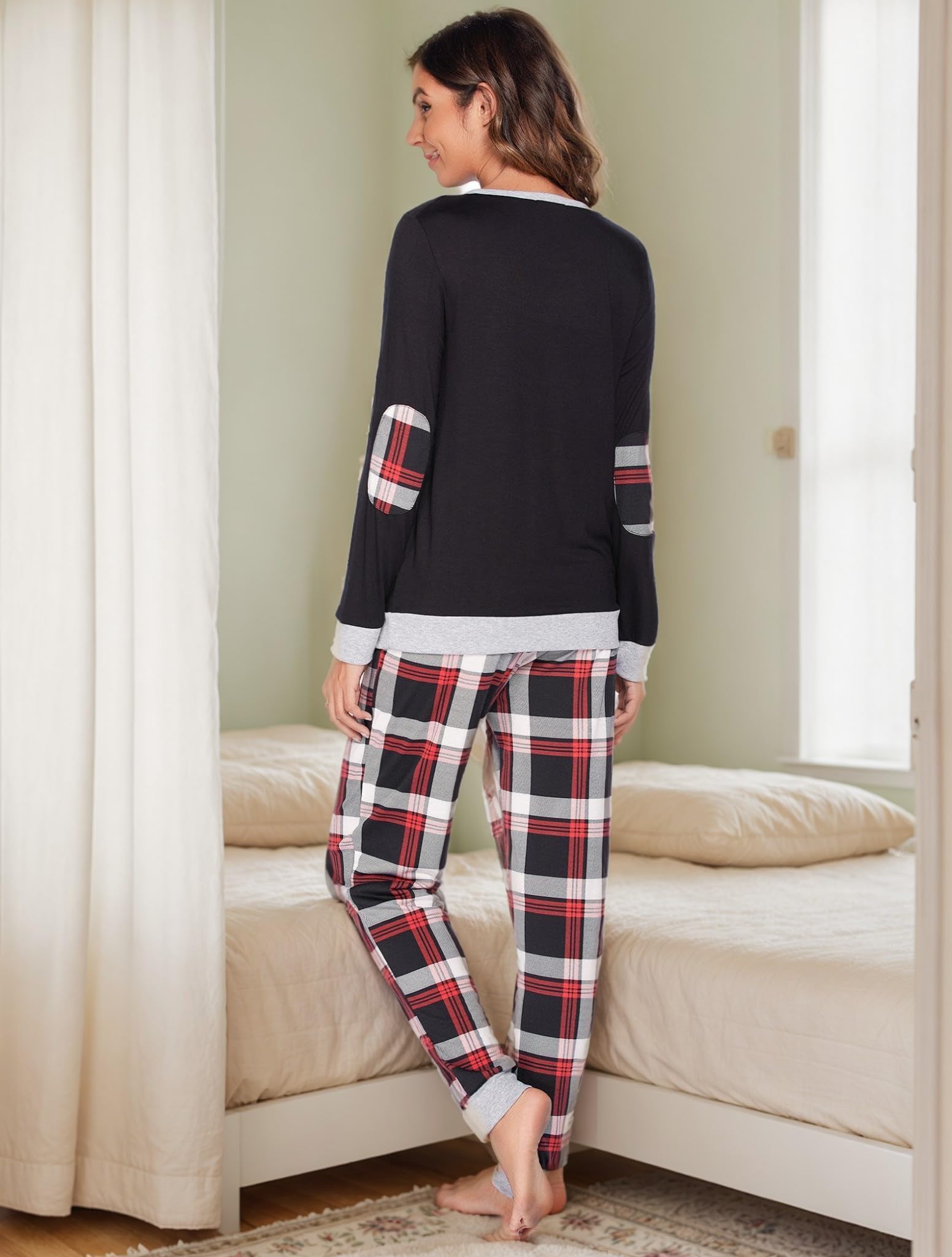 UNibelle Pigiami Donna Lungo Invernale Pigiami Manica Lunga Pigiami Sleepwear Set S-XXL