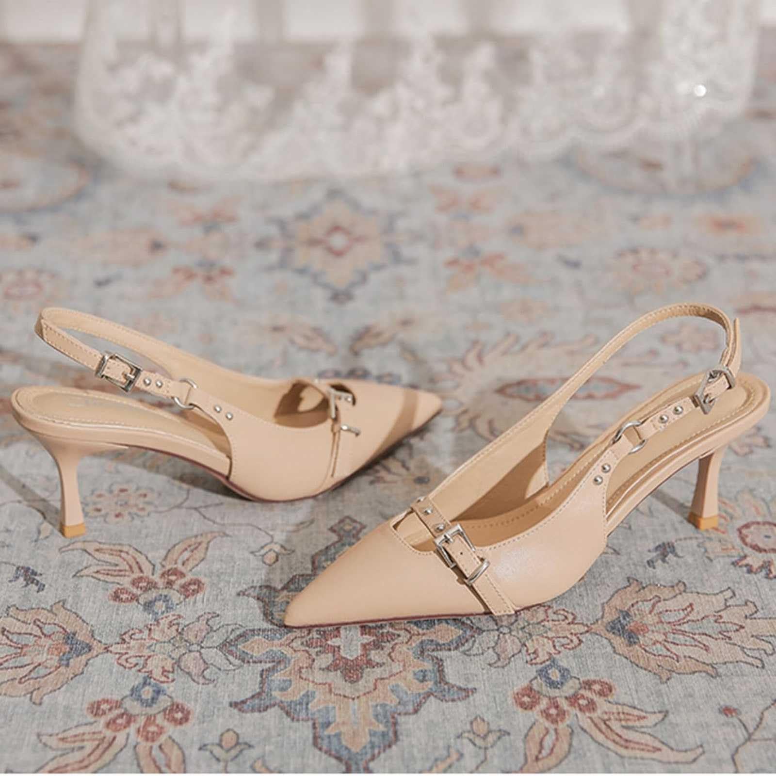 Sandalias de tacón alto para mujer, elegantes con tacón